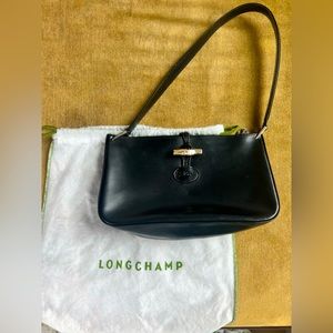 LONGCHAMP leather medium bag- black